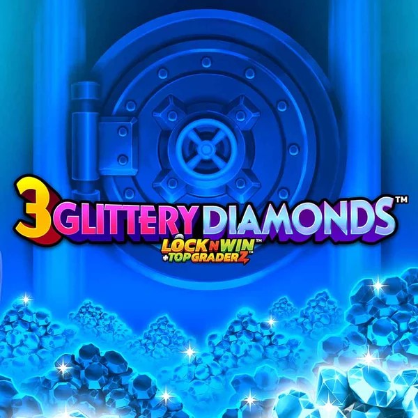 3 Glittery Diamonds slot logo by PearFiction Studios at Big Casino